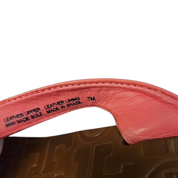 Tory Burch Pink Platform Cork Wedge Flip Flops Sandals Size 7 Women's - Picture 14 of 15